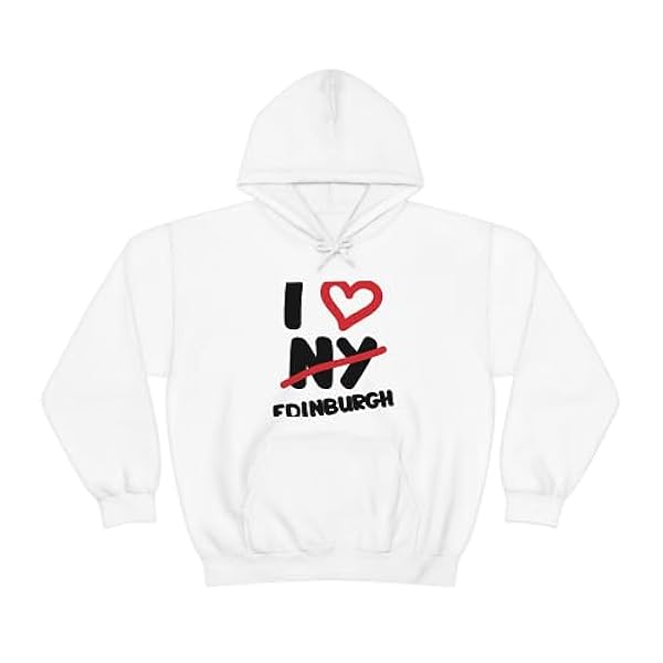 I Love Edinburgh zwarte hoodie, uniseks hoodie, grijze hoodie, katoenen hoodie, grijze hoodie, grijze hoodie, S, zwart, Zwart, S